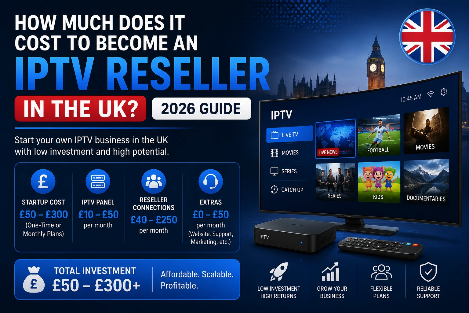 IPTV Reseller Cost UK
